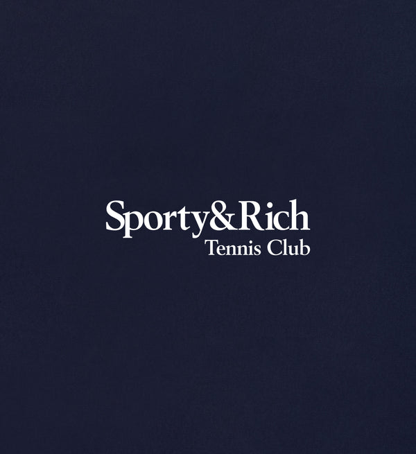 Sporty & Rich Play Tennis Gym Short - Navy/White