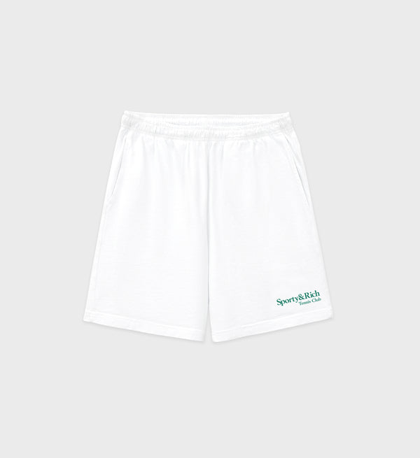 sporty & rich Play Tennis Gym Short - White/Alpine