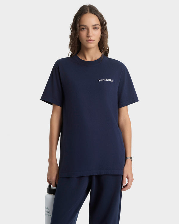 Sporty & Rich Play Tennis T-Shirt - Navy/White