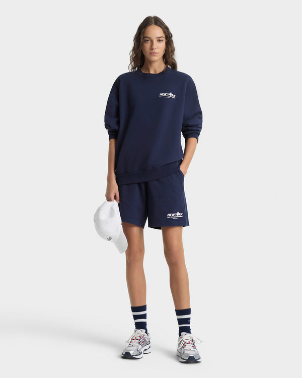Sporty & Rich Pro Crewneck - Navy/White