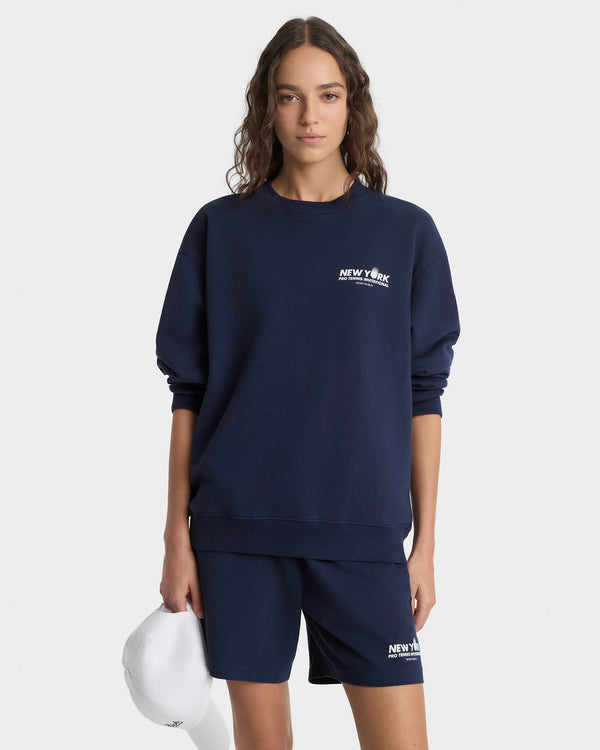 Sporty & Rich Pro Crewneck - Navy/White
