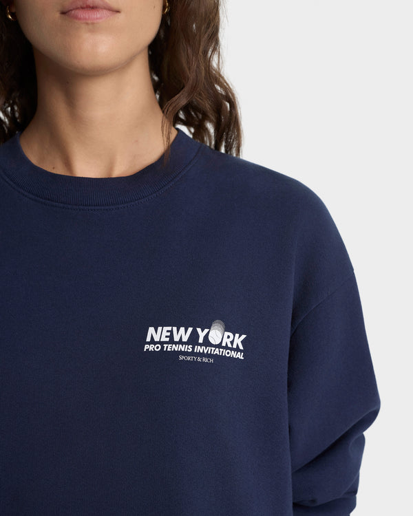 Sporty & Rich Pro Crewneck - Navy/White