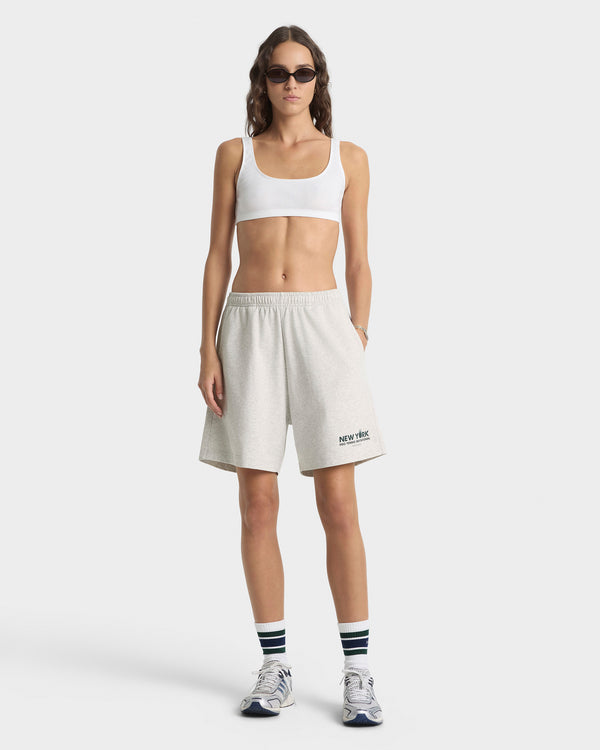 Sporty & Rich Pro Gym Short - Heather Gray/Forest