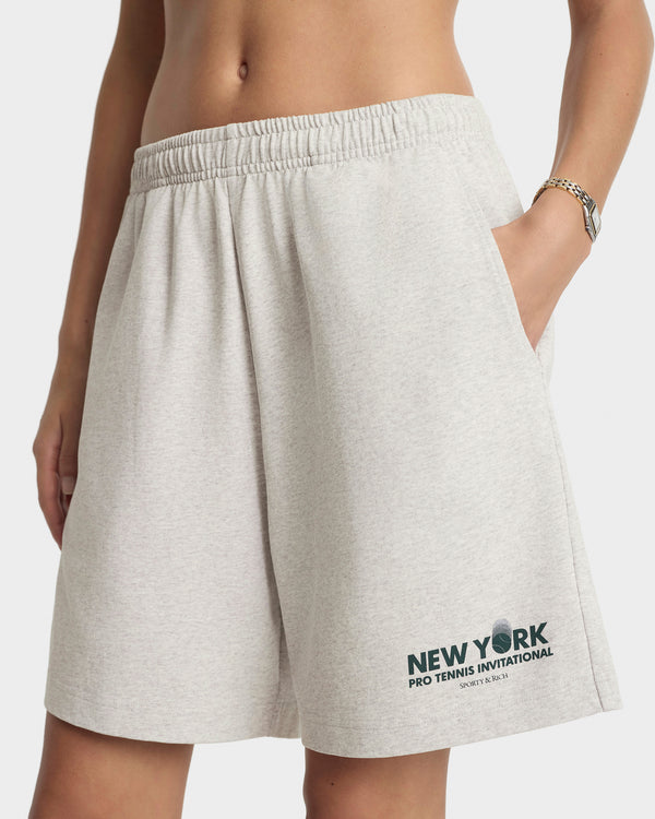 Sporty & Rich Pro Gym Short - Heather Gray/Forest