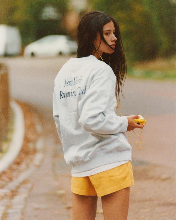 Sporty & Rich Run Club Crewneck - Heather Gray/Navy