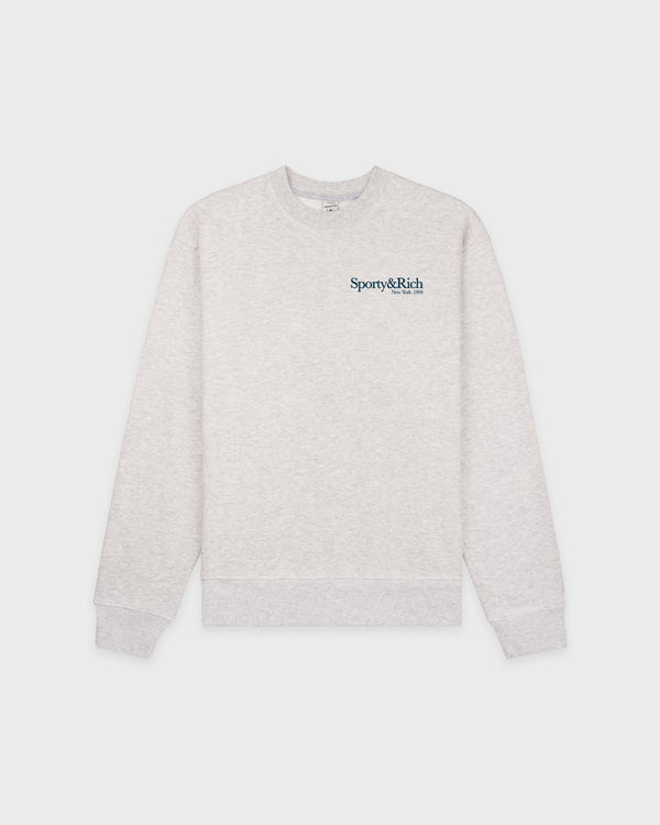 sporty & rich Run Club Crewneck - Heather Gray/Navy