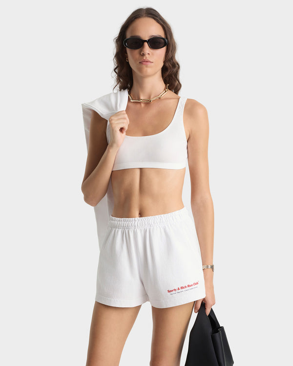 Sporty & Rich Run Club Disco Short - White/Ruby