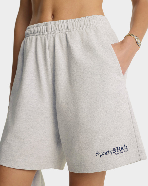 Sporty & Rich Run Club Gym Short - Heather Gray/Navy