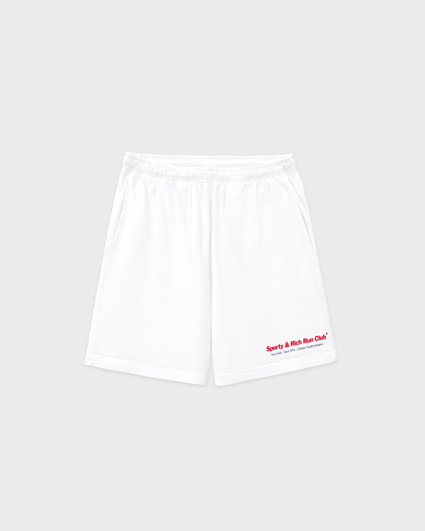 sporty & rich Run Club Gym Short - White/Ruby