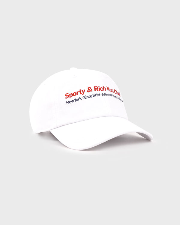 Sporty & Rich Run Club Hat - White/Ruby/Navy