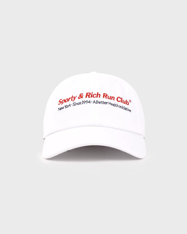 Sporty & Rich Run Club Hat - White/Ruby/Navy