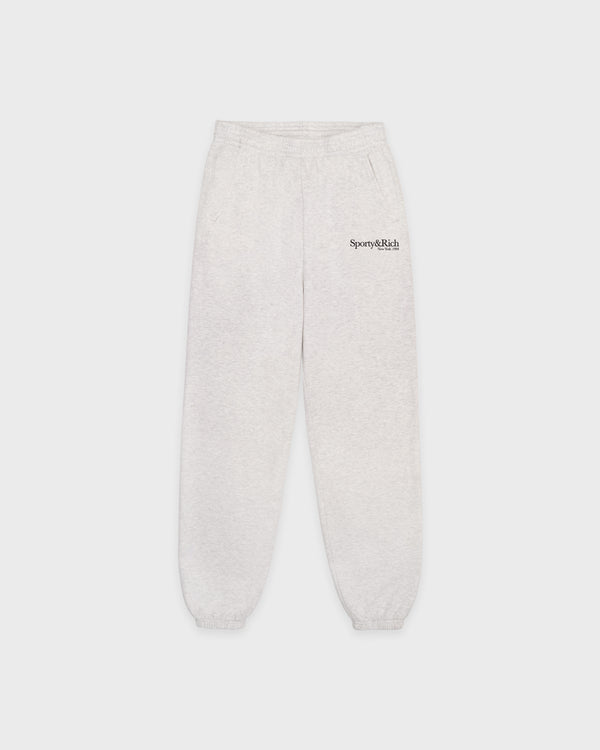 sporty & rich Run Club Sweatpant - Heather Gray/Black