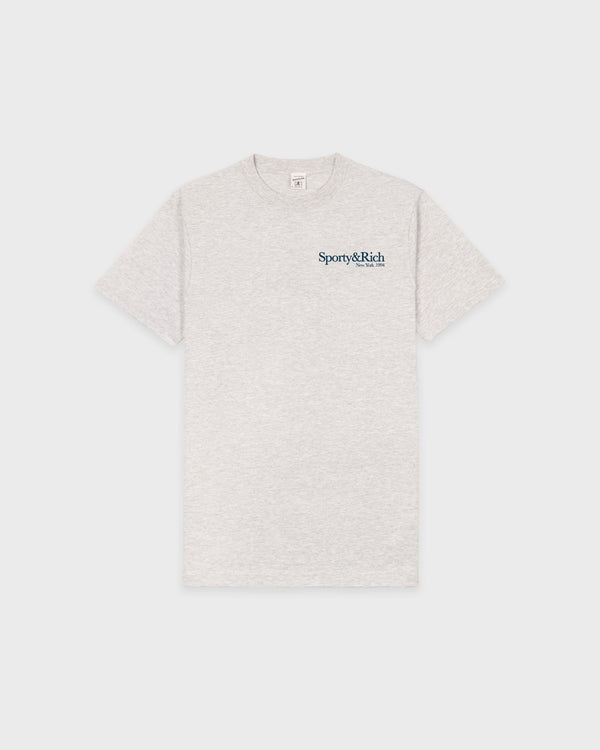 sporty & rich Run Club T-Shirt - Heather Gray/Navy