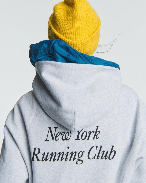 Sporty & Rich Run Club Zip Hoodie - Heather Gray/Black