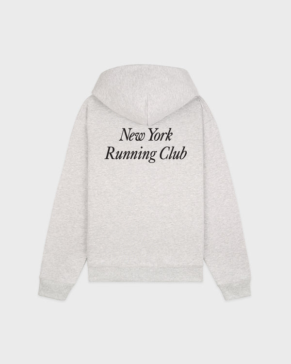 Sporty & Rich Run Club Zip Hoodie - Heather Gray/Black