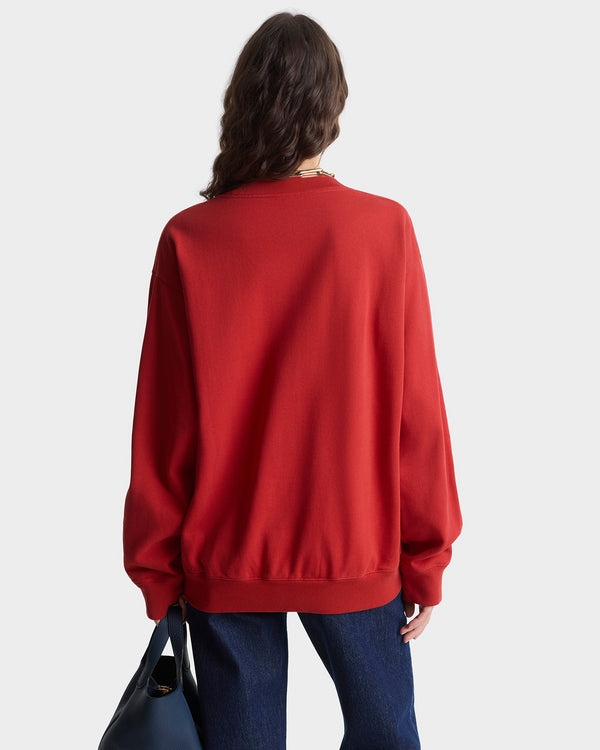 Sporty & Rich S&R Ivy Crewneck - Ruby/Navy