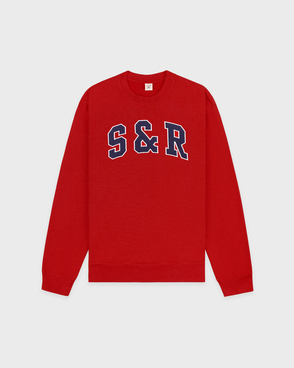 sporty & rich S&R Ivy Crewneck - Ruby/Navy