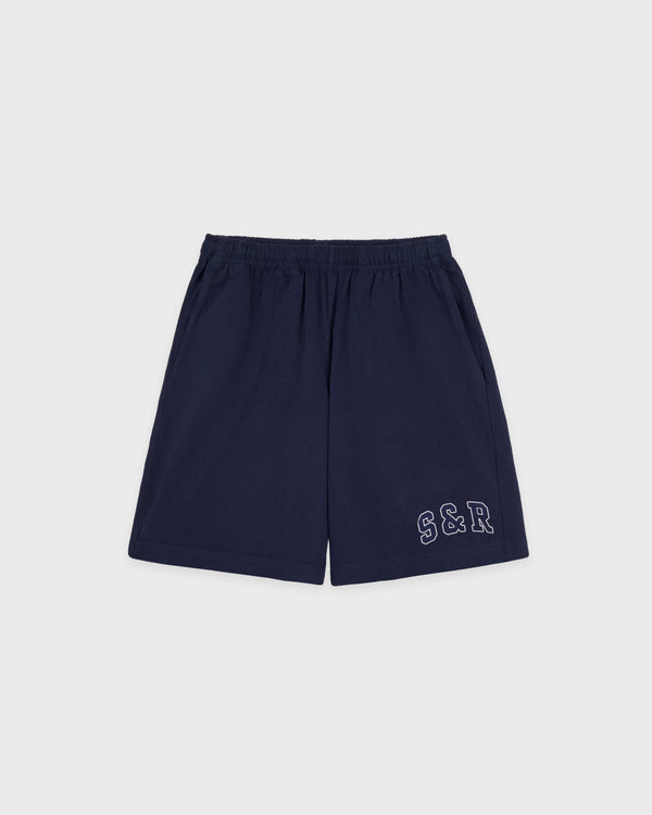 sporty & rich S&R Ivy Gym Short - Navy/White