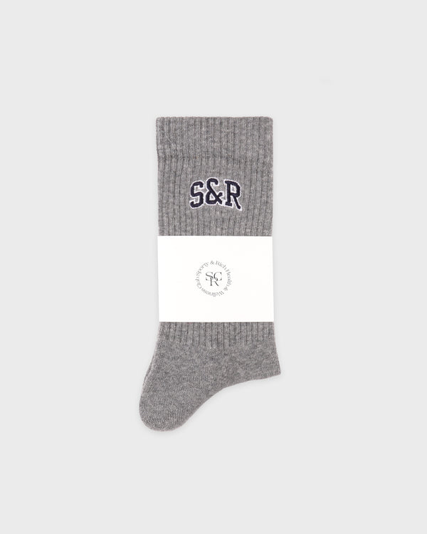 Sporty & Rich S&R Ivy Socks - Heather Gray/Navy