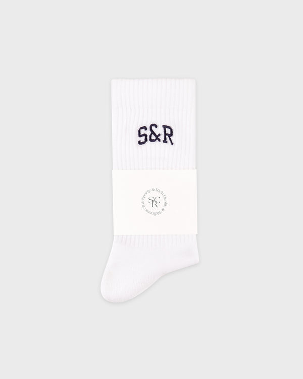 Sporty & Rich S&R Ivy Socks - White/Navy
