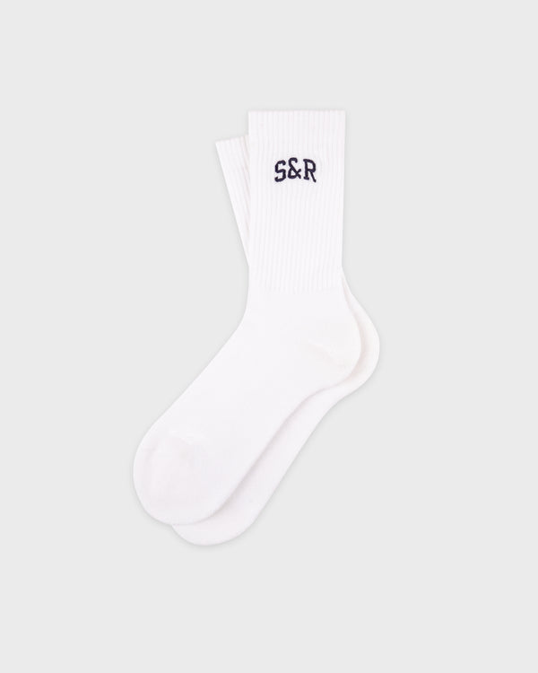 Sporty & Rich S&R Ivy Socks - White/Navy