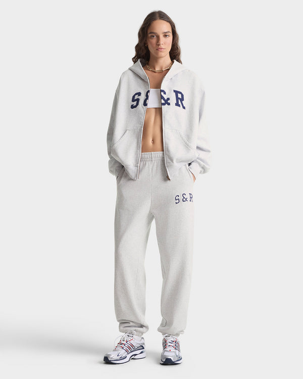Sporty & Rich S&R Ivy Sweatpant - Heather Gray/Navy