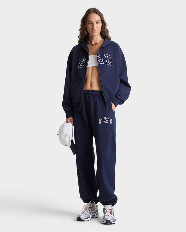 Sporty & Rich S&R Ivy Sweatpant - Navy/White