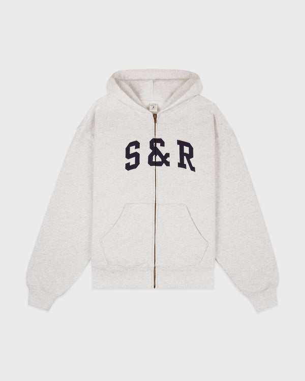sporty & rich S&R Ivy Zip Hoodie - Heather Gray/Navy