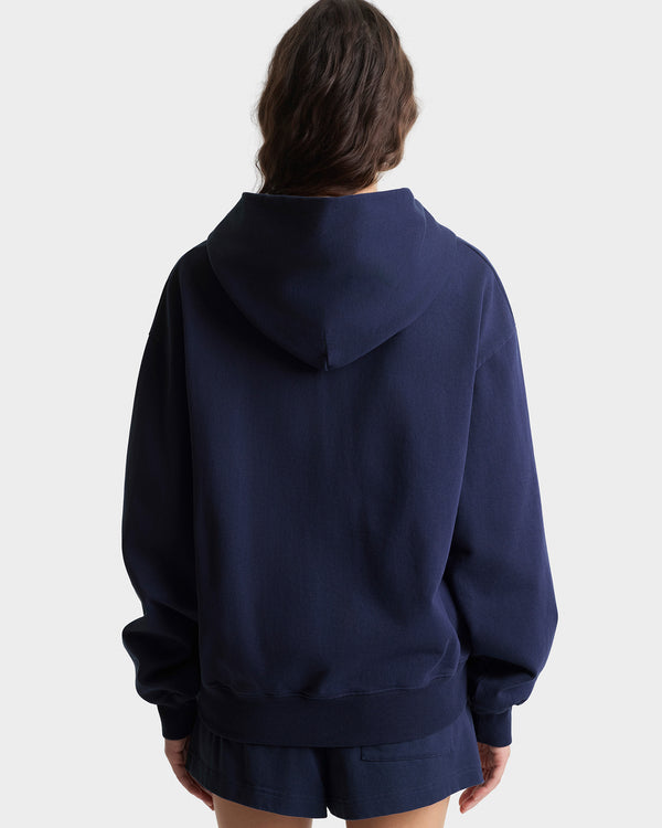 Sporty & Rich S&R Ivy Zip Hoodie - Navy/White