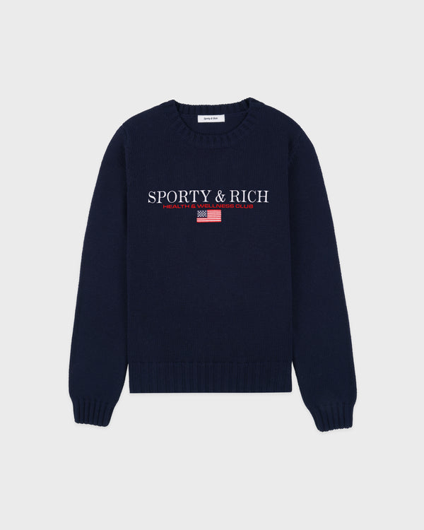 Sporty & Rich S&R Nautical Knitted Sweater - Navy