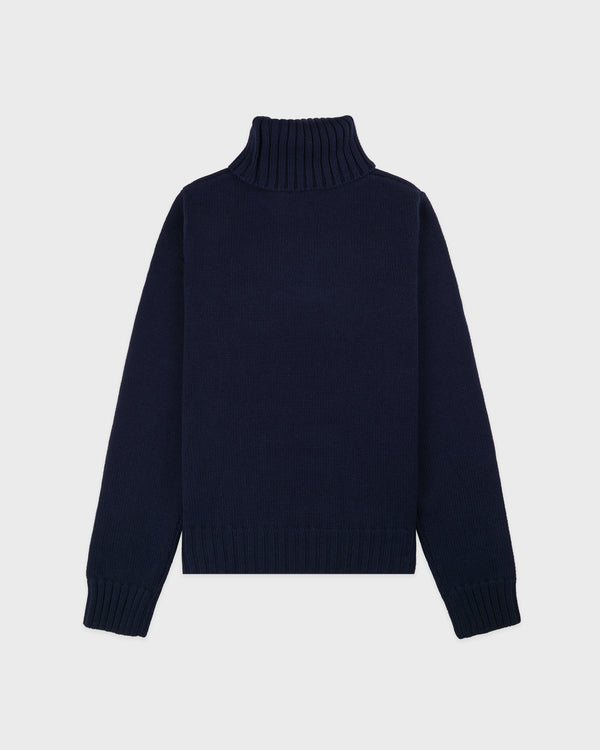Sporty & Rich S&R Nautical Knitted Turtleneck - Navy