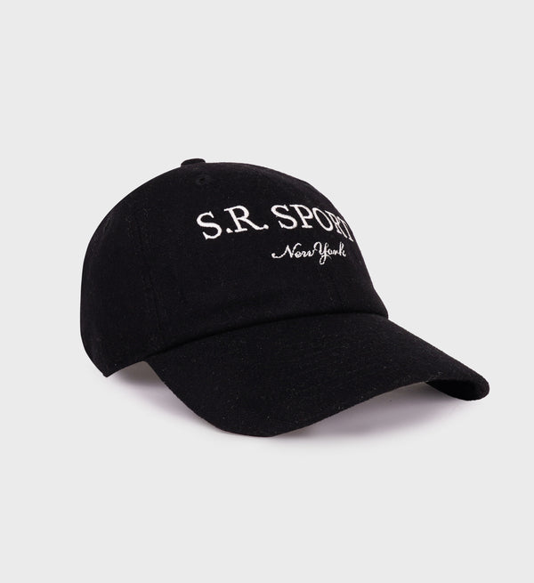Sporty & Rich S.R. Sport Wool Hat - Faded Black/Cream