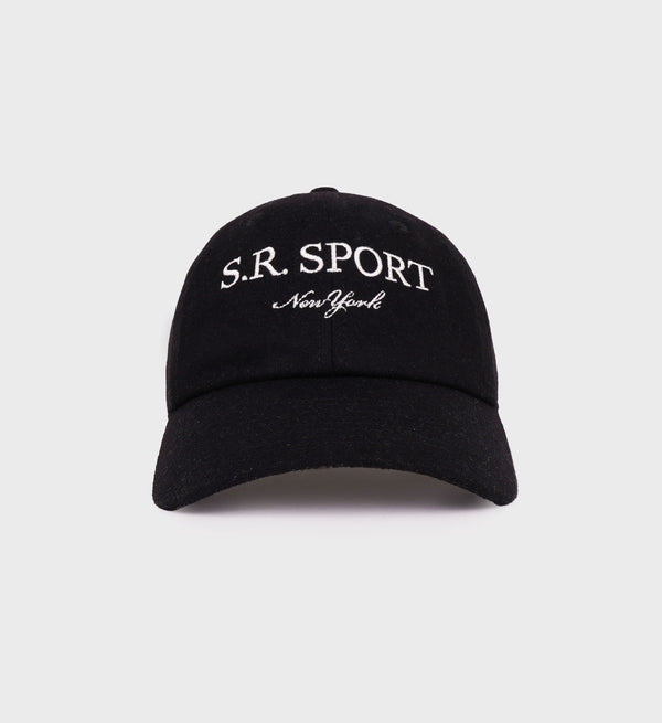 sporty & rich S.R. Sport Wool Hat - Faded Black/Cream