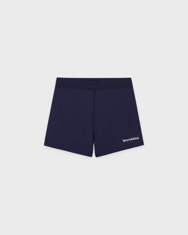 sporty & rich Serif Logo Active Short - Navy/White