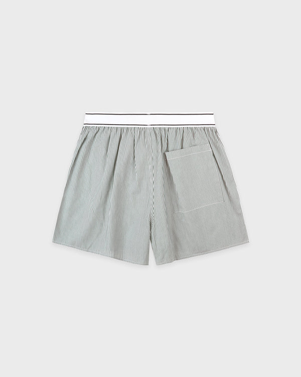 Sporty & Rich Serif Logo Boxer - Forest Striped