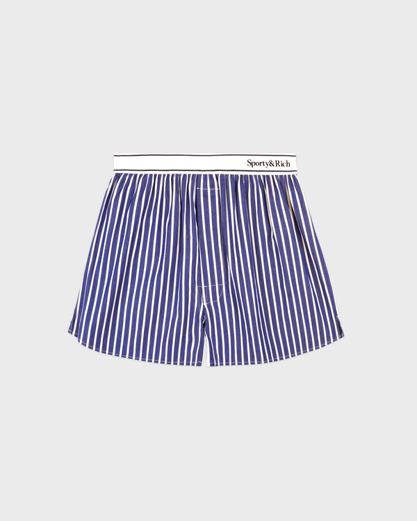 sporty & rich Serif Logo Boxer - Navy Stripe