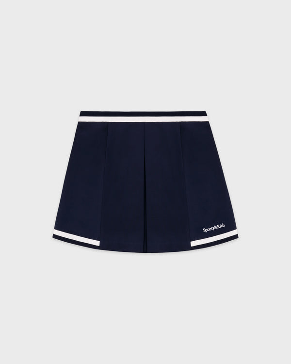 sporty & rich Serif Logo Mila Skirt - Navy/White