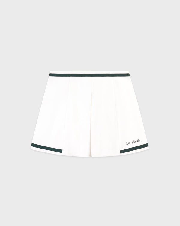 sporty & rich Serif Logo Mila Skirt - White/Forest