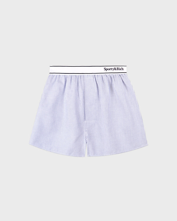 sporty & rich Serif Logo Oxford Boxer - Navy Stripe