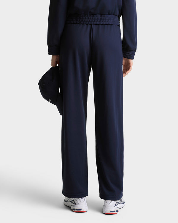 Sporty & Rich Serif Logo Retro Track Pant - Navy/White