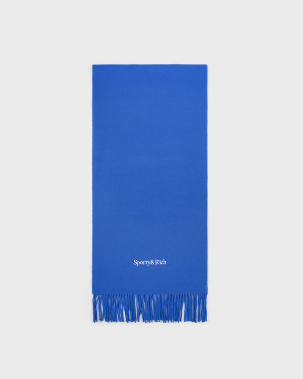 sporty & rich Serif Logo Scarf - Azure