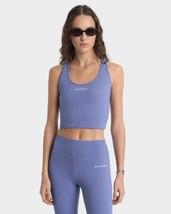 Sporty & Rich Serif Logo Sports Tank - Colony Blue