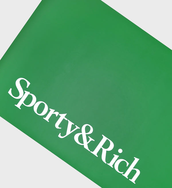 Sporty & Rich Serif Logot Yoga Mat - Alpine/White