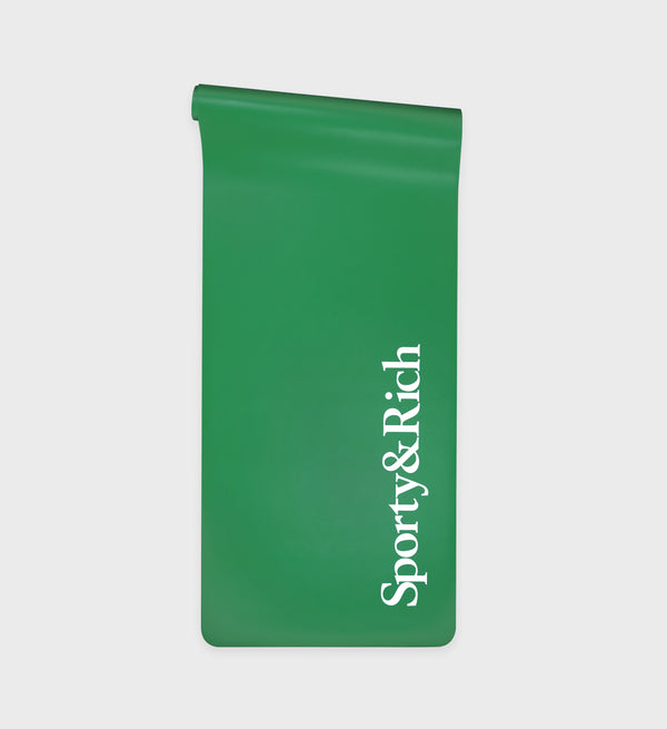 sporty & rich Serif Logot Yoga Mat - Alpine/White