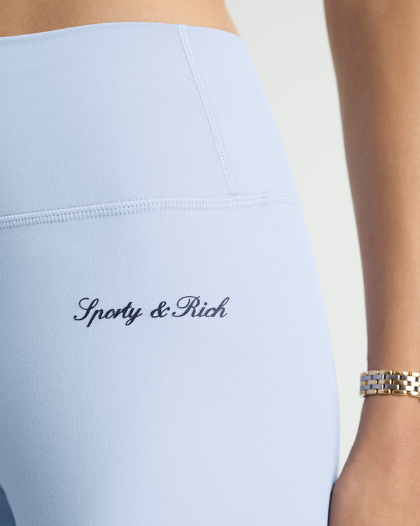 Sporty & Rich Signature Logo Legging - Faded Blue/Navy