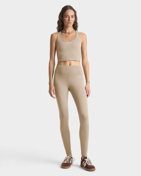 Sporty & Rich Signature Logo Sports Tank - Hazelnut