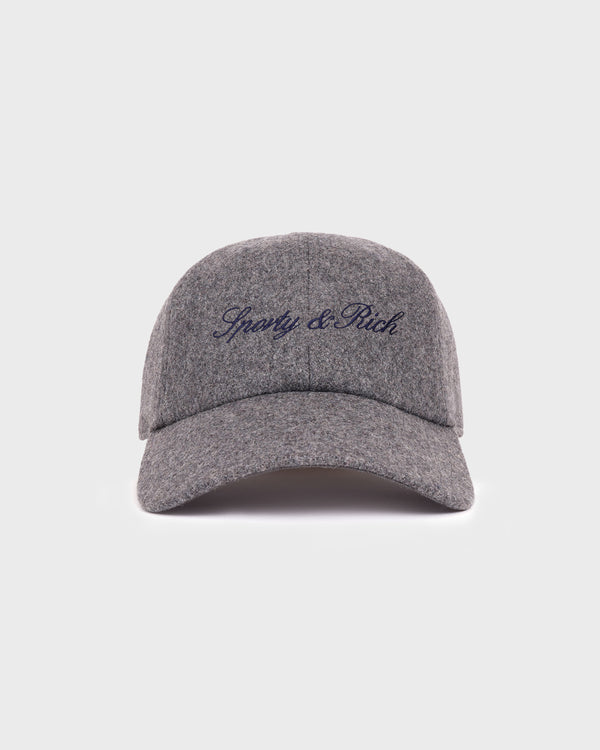 Sporty & Rich Signature Logo Wool Hat - Heather Gray