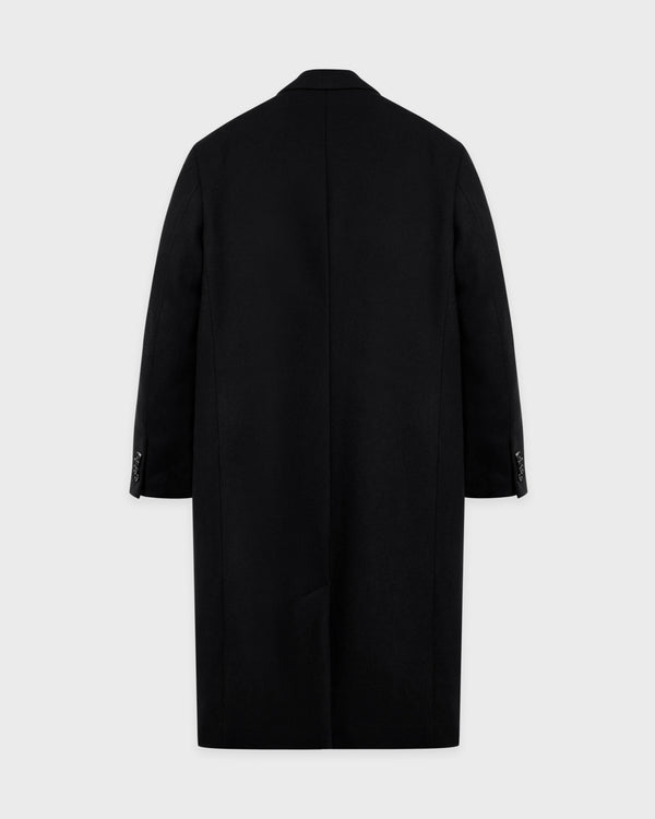Sporty & Rich Signature Logo Wool Overcoat - Black