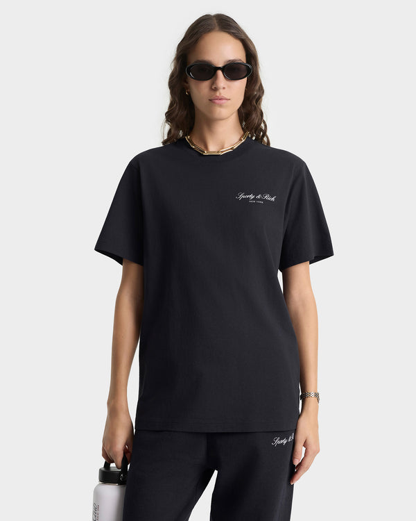 Sporty & Rich Signature NY T-Shirt - Black/White