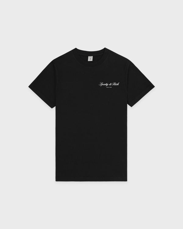 sporty & rich Signature NY T-Shirt - Black/White